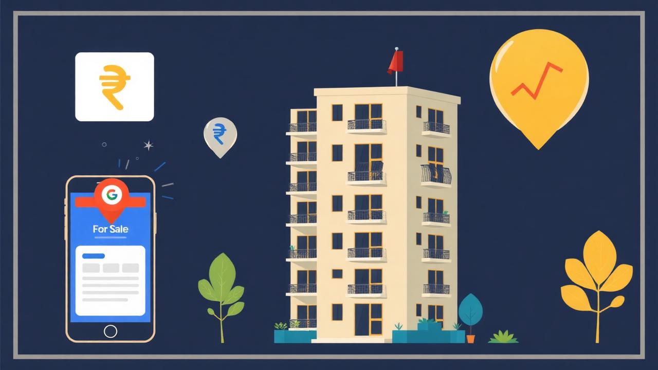 Real estate campaigns combine project location targeting with a mobile-first lead form.